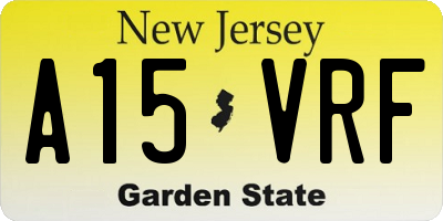 NJ license plate A15VRF