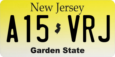 NJ license plate A15VRJ