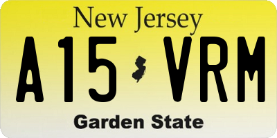 NJ license plate A15VRM