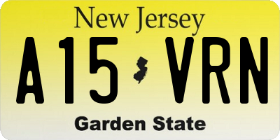 NJ license plate A15VRN