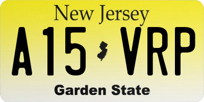 NJ license plate A15VRP