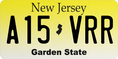 NJ license plate A15VRR