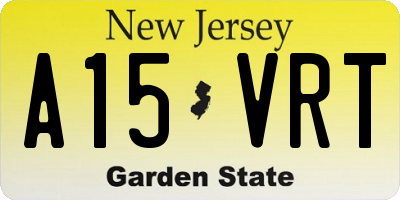 NJ license plate A15VRT