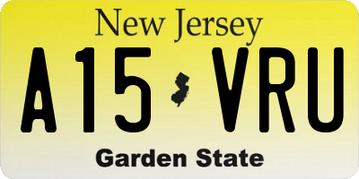 NJ license plate A15VRU