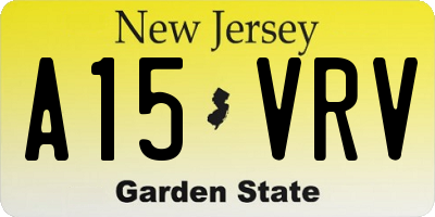 NJ license plate A15VRV