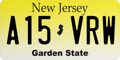 NJ license plate A15VRW