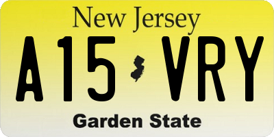NJ license plate A15VRY