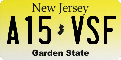 NJ license plate A15VSF