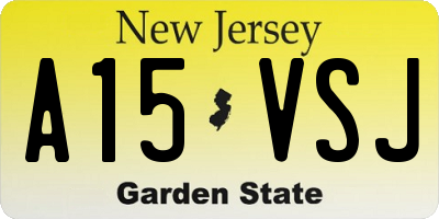 NJ license plate A15VSJ