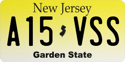 NJ license plate A15VSS