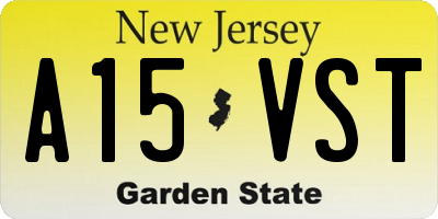 NJ license plate A15VST