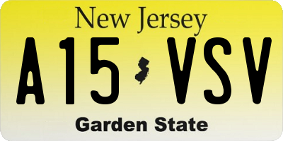 NJ license plate A15VSV
