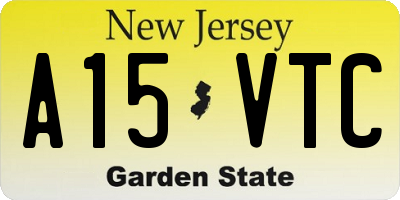 NJ license plate A15VTC