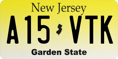 NJ license plate A15VTK