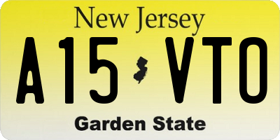 NJ license plate A15VTO