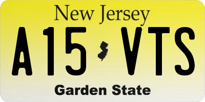 NJ license plate A15VTS
