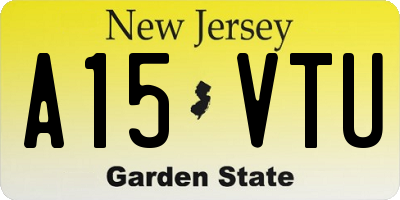 NJ license plate A15VTU