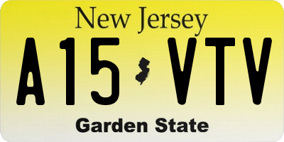 NJ license plate A15VTV