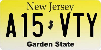 NJ license plate A15VTY