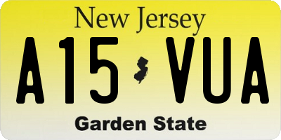 NJ license plate A15VUA