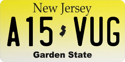 NJ license plate A15VUG