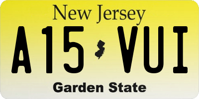 NJ license plate A15VUI