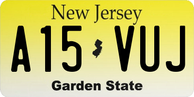 NJ license plate A15VUJ