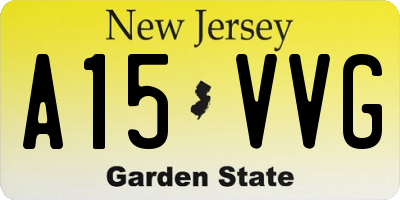 NJ license plate A15VVG