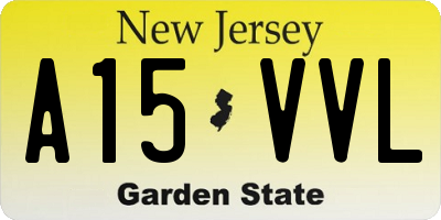 NJ license plate A15VVL