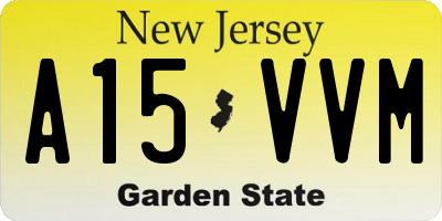 NJ license plate A15VVM