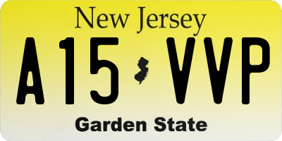 NJ license plate A15VVP
