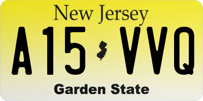 NJ license plate A15VVQ