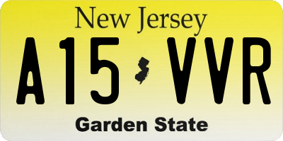NJ license plate A15VVR