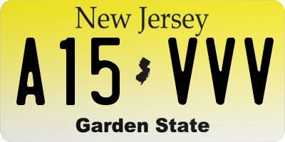 NJ license plate A15VVV