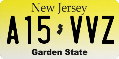 NJ license plate A15VVZ
