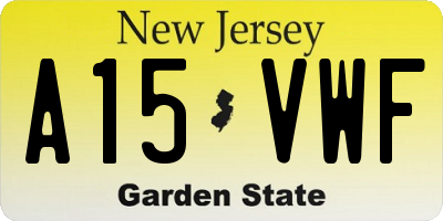 NJ license plate A15VWF