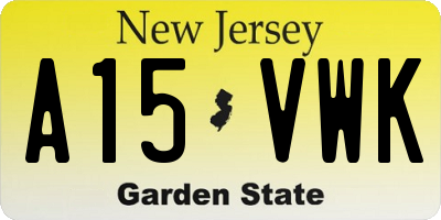 NJ license plate A15VWK