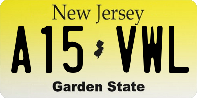 NJ license plate A15VWL