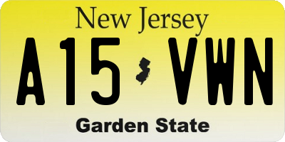NJ license plate A15VWN