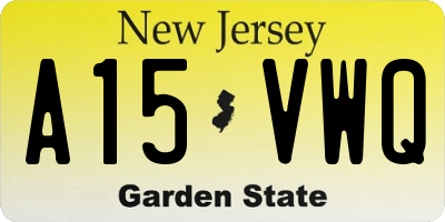 NJ license plate A15VWQ