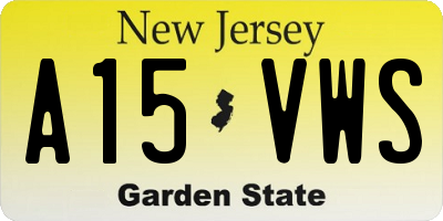 NJ license plate A15VWS