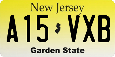 NJ license plate A15VXB