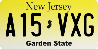 NJ license plate A15VXG