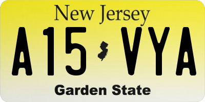 NJ license plate A15VYA