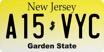 NJ license plate A15VYC
