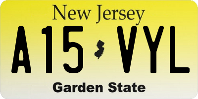 NJ license plate A15VYL