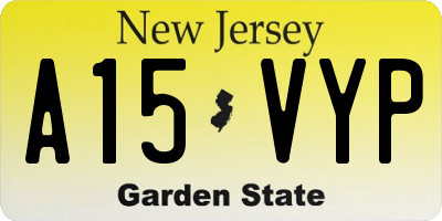 NJ license plate A15VYP
