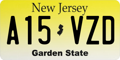 NJ license plate A15VZD