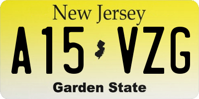 NJ license plate A15VZG