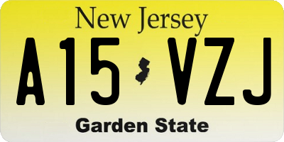 NJ license plate A15VZJ